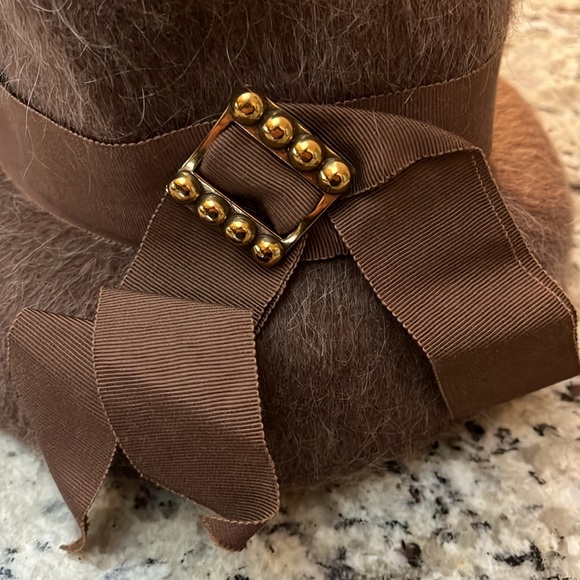 100% Wool Vintage Shagfelt Hat by Terry Sales Corp. N.Y. Mod Cloche Bucket Style - Picture 4 of 12